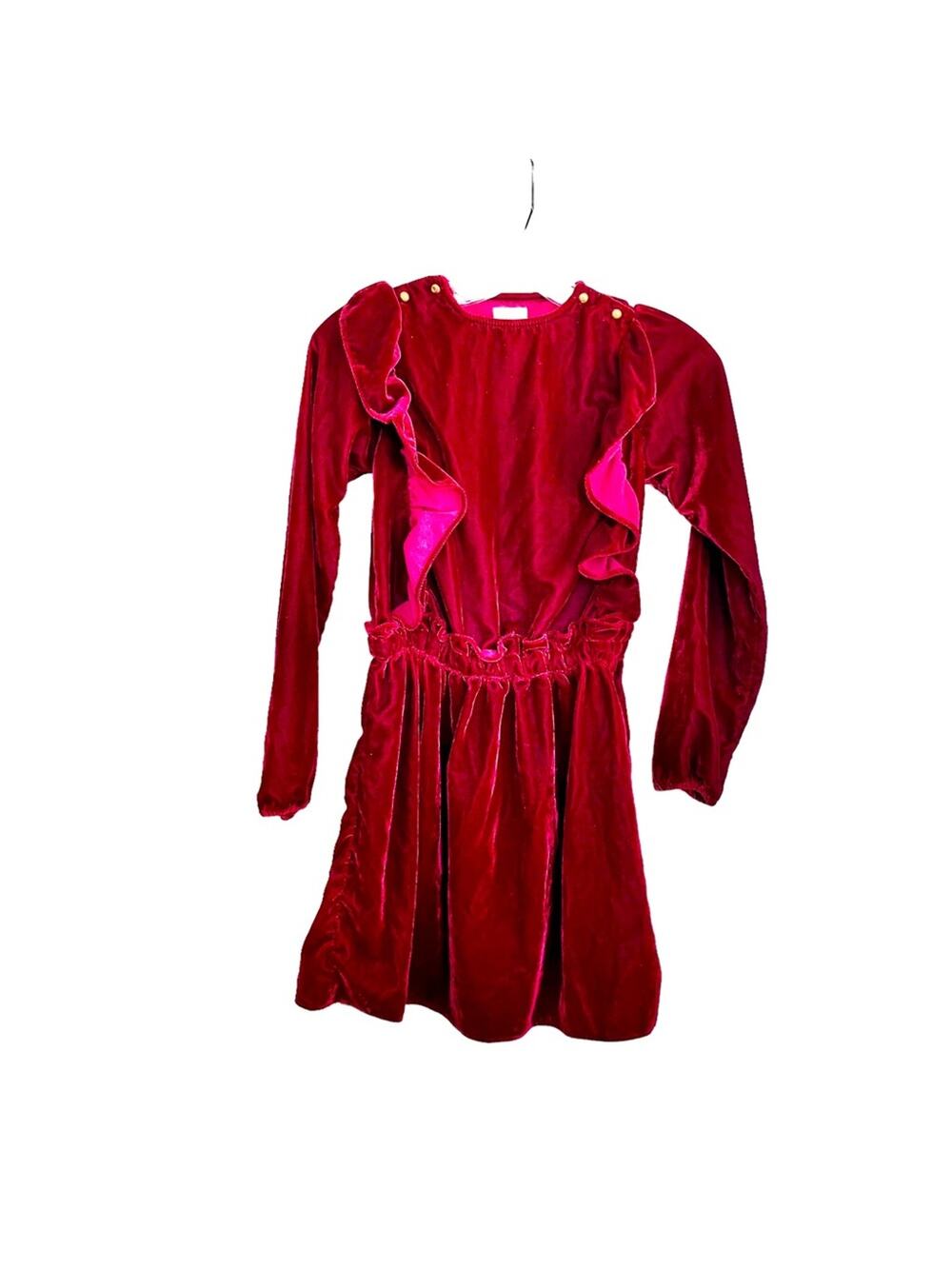 Louis Louise girls burgundy velvet long sleeve dress size 8